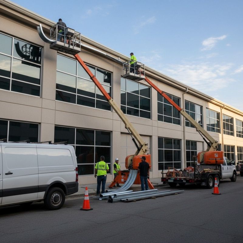 Industrial Gutter Installation detail